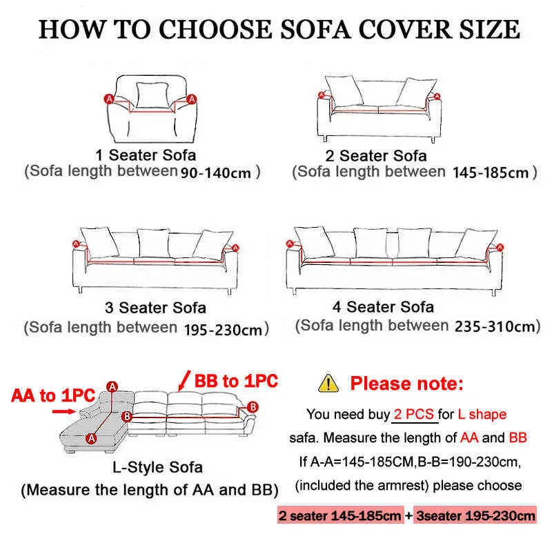 Spandex Soffa Slipcovers Stretch Elastic Soffa Skydd för vardagsrum Solid Färg Anti-Slip tvättbara möbelskyddsöverdrag 211116