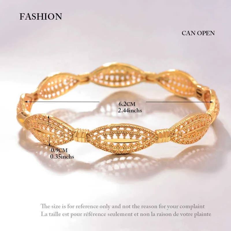 24 k dubaï or couleur bracelets pour femmes or mariée mariage Bracelet afrique Bracelet arabe bijoux or charme filles Q0719