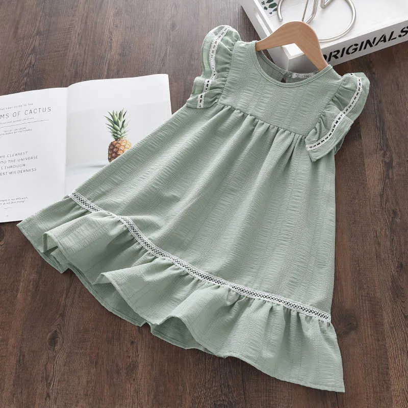 Herbst Mädchen Casual Kleider Neue Mode Kinder Mädchen Party Rüschen Nette Kostüme Kinder Prinzessin Spitze Vestidos für 3-7Y Q0716