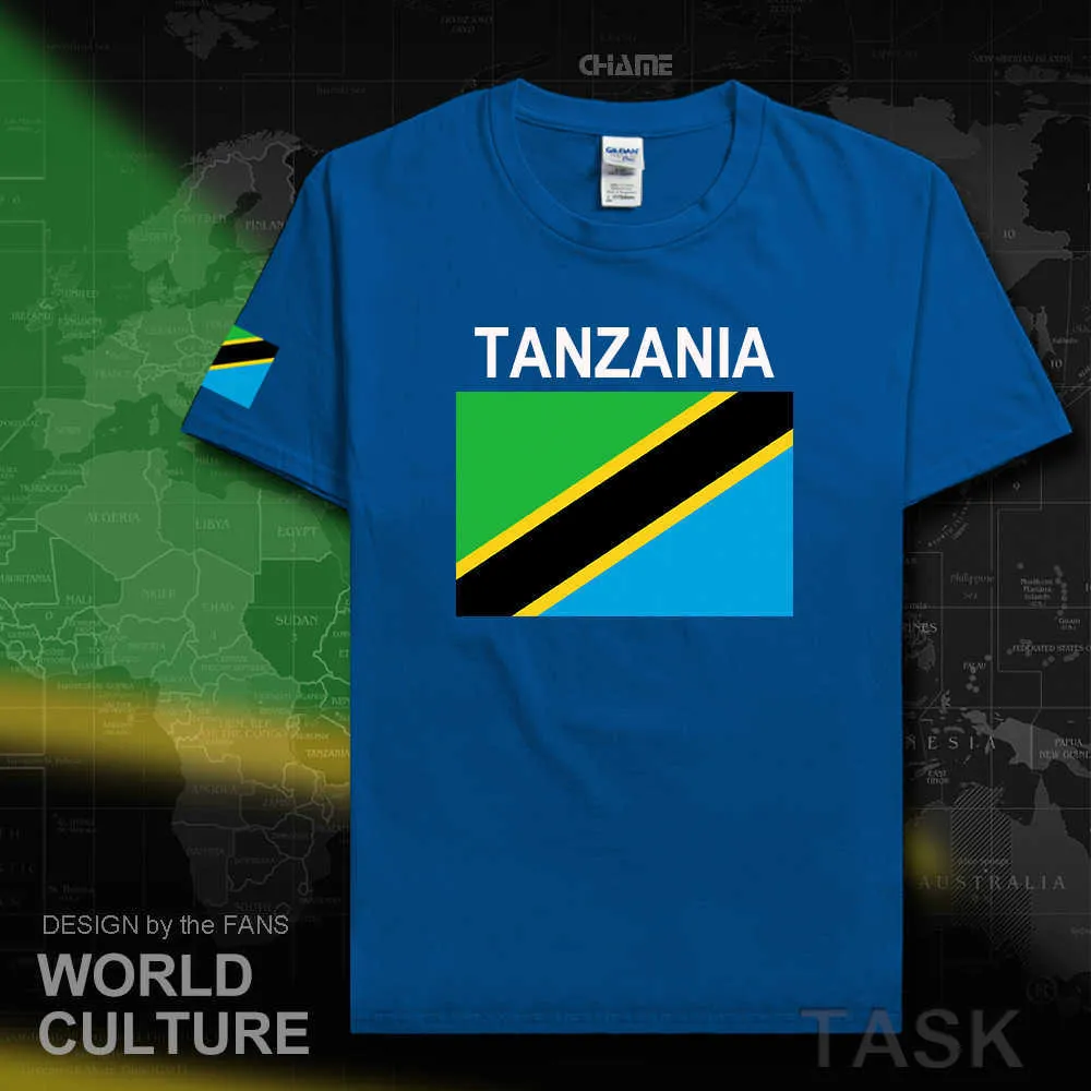 Tanzania Tanzanian Мужские футболки Джерси Национальная команда 100% Хлопок Футболка Тренажерный зал Одежда Топ Тис Страна Спортивная TZA Swahili X0621