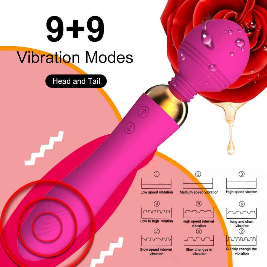 Vibradores sexuais masturbadores de carregamento magnético motores duplos vibrador vibrador av Toverstaf Gs Massage Toys for Women Clitoris estimulação bens adultos 1013