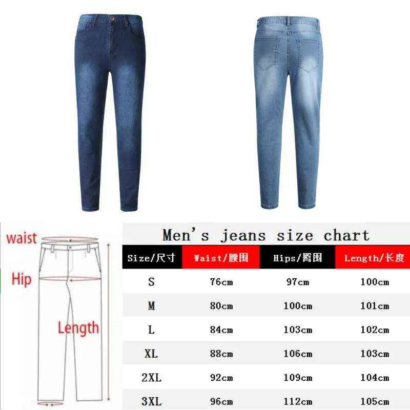 Hombres Skinny Biker Jeans Blue Classic Lápiz Pantalones Hombre No Ripped Stretch Denim Pantalones Street Casual Business Party Cowboy hombres 211111