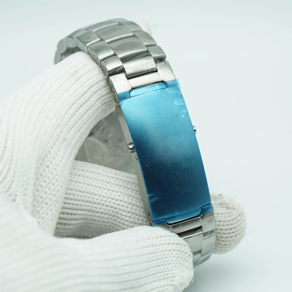 Planet Meter Limited Blue 007 Dial Watch 44mm kwarts Chronograph Ocean Diver 600m roestvrijstalen rug sportzee herenhorloges268s