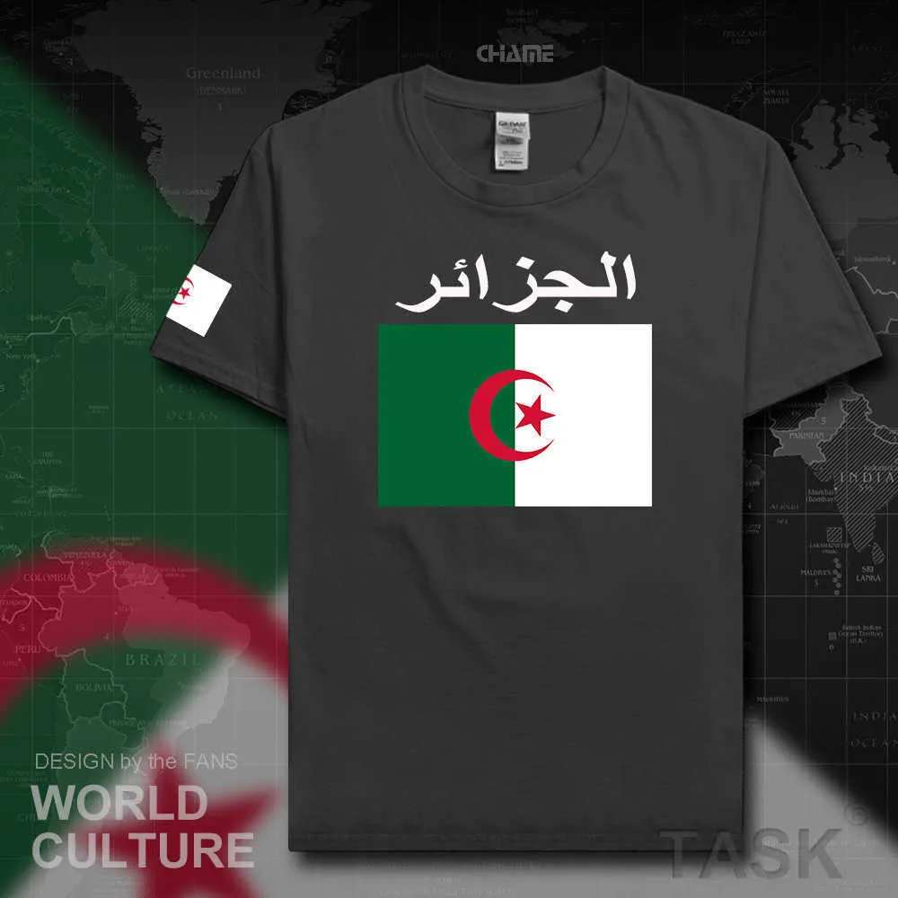 جمهورية الجزائر الجزائر الإسلام دوزا رجل تي شيرت الفانيلة فريق الأمة الزى القطن تي شيرت الملابس الرياضية المحملات dzayer x0621