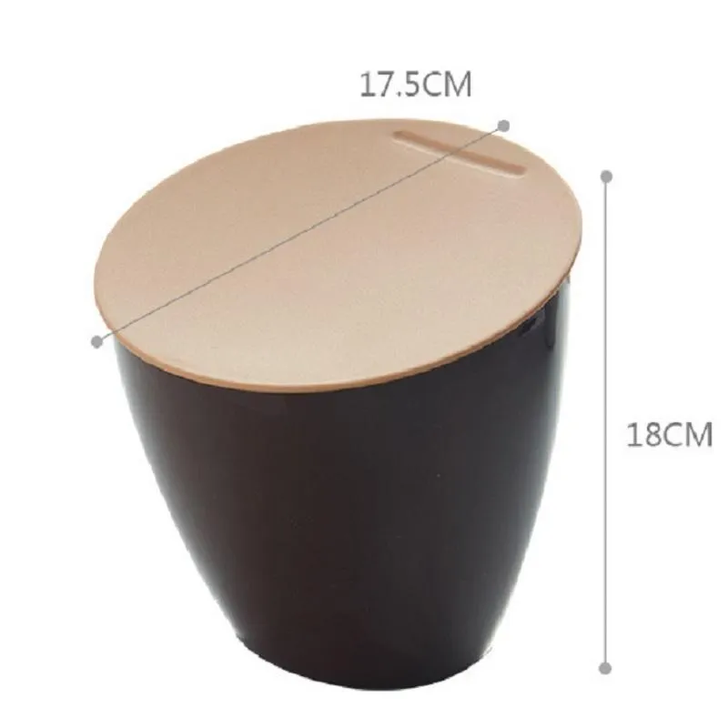 Poubelles Poubelle de bureau inclinée, seau de rangement créatif à la mode, Mini pour la cuisine de la maison, Basurero Con Rieles Cocina Garbage Bin311c