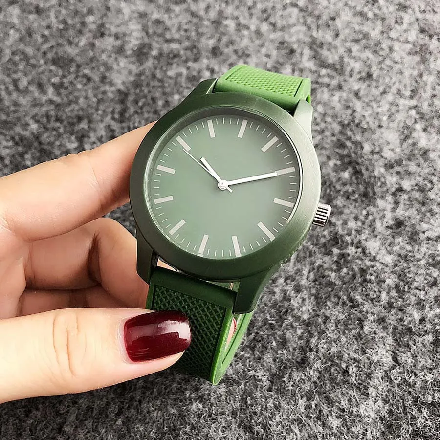 Relógios de marca femininos masculinos unissex estilo animal crocodilo mostrador pulseira de silicone quartzo relógio de pulso LA06270n