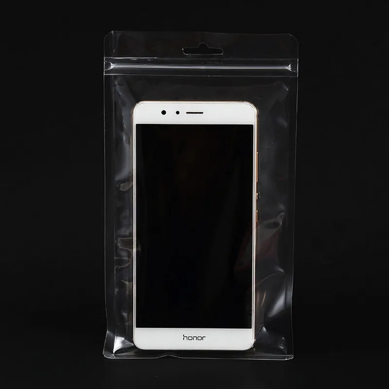 Transparent Self Seal Small Plastic Zipper Lock Packing Bag with Hang Hole Clear Phone Case Package Zipper Pouch Bags