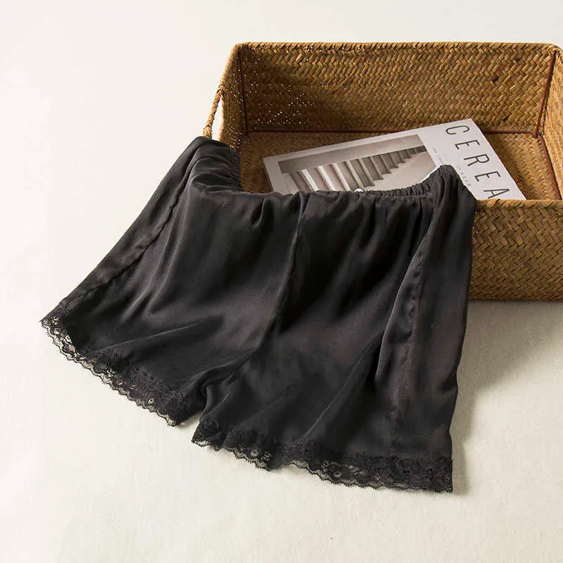 Suyadream Woman Silk Shorts Czarny 100% Koronki Naturalne Lato 210702