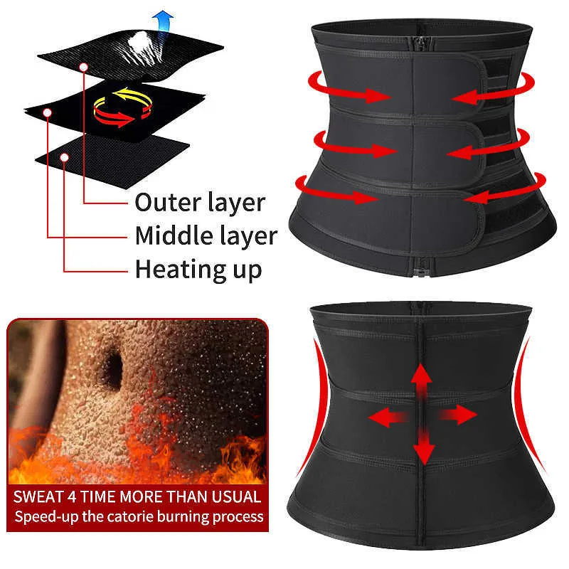 Neoprene Sweat Waist Trainer Body Shaper Tummy Corset Slimming Shapewear Weight Loss Belly Band Sports Girdles Workout Belt