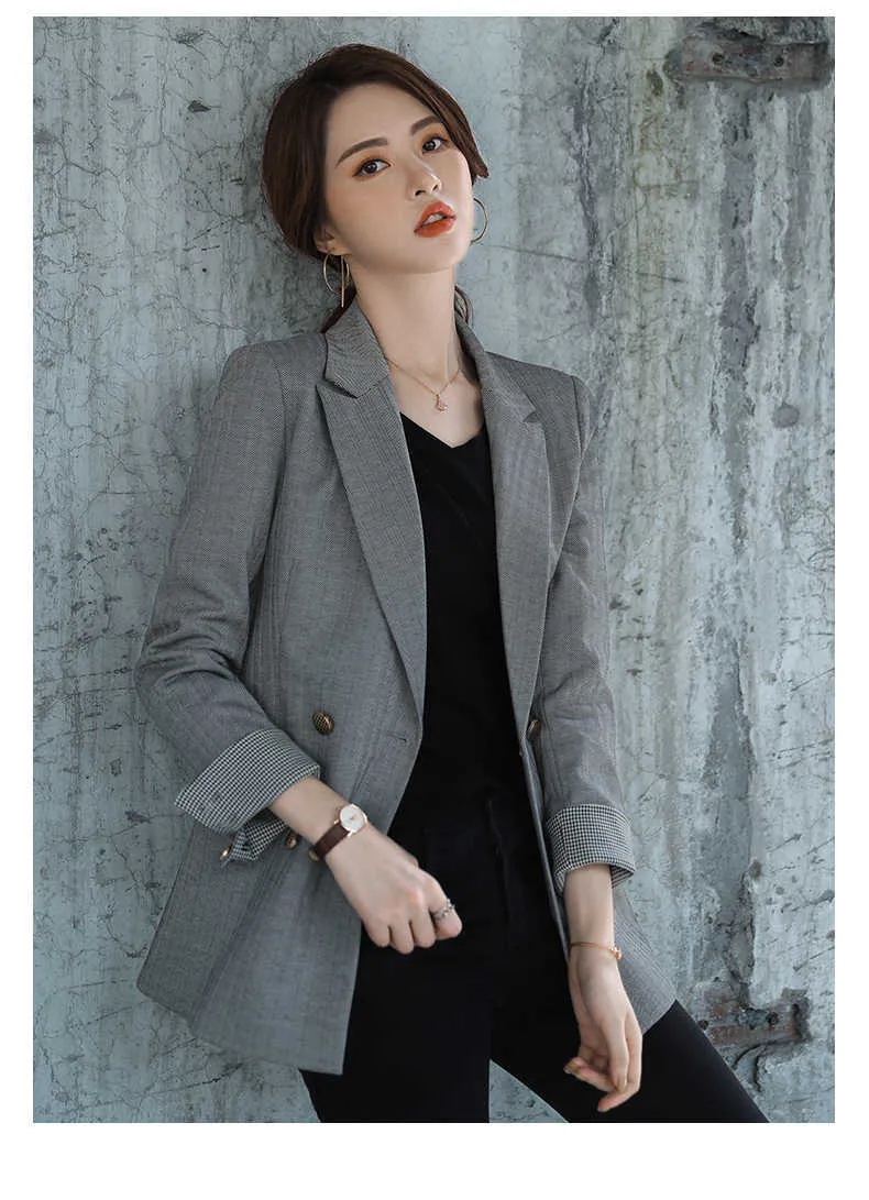 Giacca da donna autunno e inverno Giacca da donna di alta qualità Casual TEMPERAMENTE DOPPIO BRESED BLAZER BLAZER UFFICIO DONNA DONNA DONNA 210527