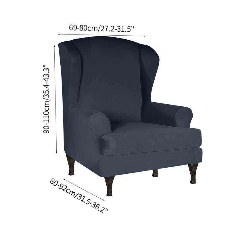 Housse de chaise à oreilles tout compris protecteur de chaise à oreilles housse de fauteuil élastique pour la maison canapé housses de chaise 211102