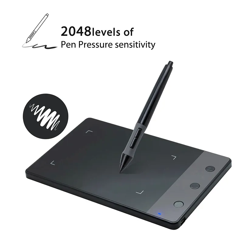 Huion H420 Grafik Tablet 3 Express Tuşları 2048 Basınç Hassasiyeti İmza Pedi ile On Ekstra Kalem Nibs Perfect OSU