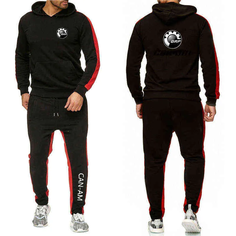 Hommes Survêtement Can-am BRP Hoodie Costumes Hommes Tendance Polaire À Capuche Sweat + Sport Pantalon 2 Pièces Casual Jogger Costume Sportswear G1217