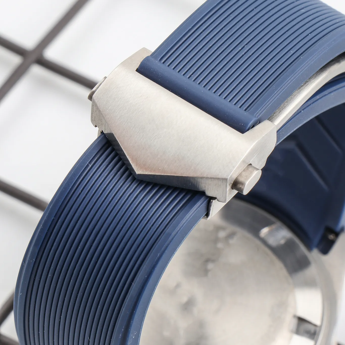 Vattentät gummi Watchband Rostfritt stål Fold Buckle Watch Band Strap For Aquaracer Armband Watch Man 22-18mm Black Blue Brown287o