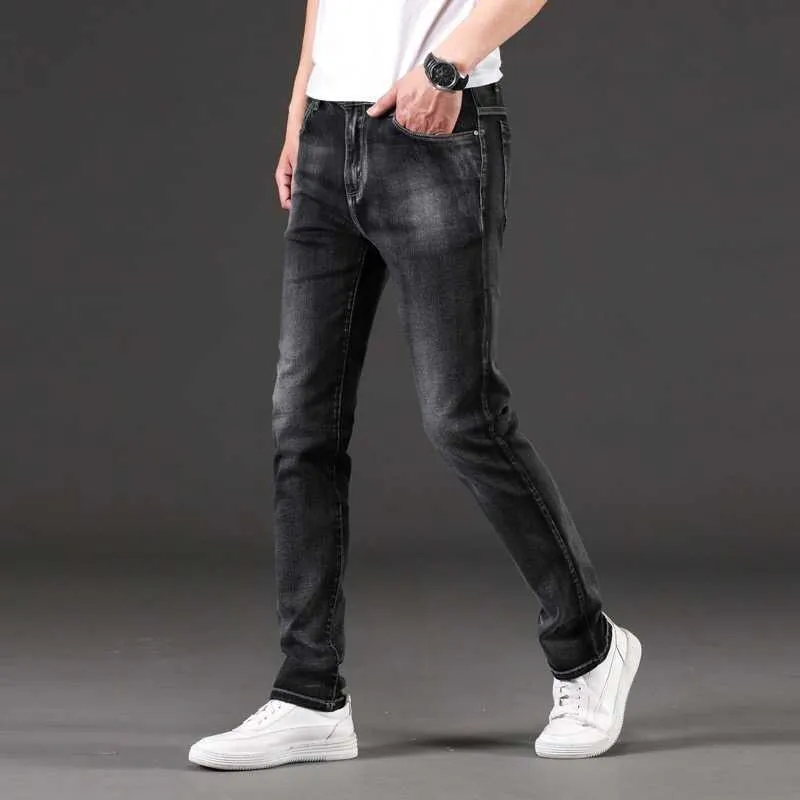 2020 Nova Chegada Stretch Calças De Jeans Sólidos Homens Calças Causais Plus Size 42 44 46 Homens Calças De Jeans X0621