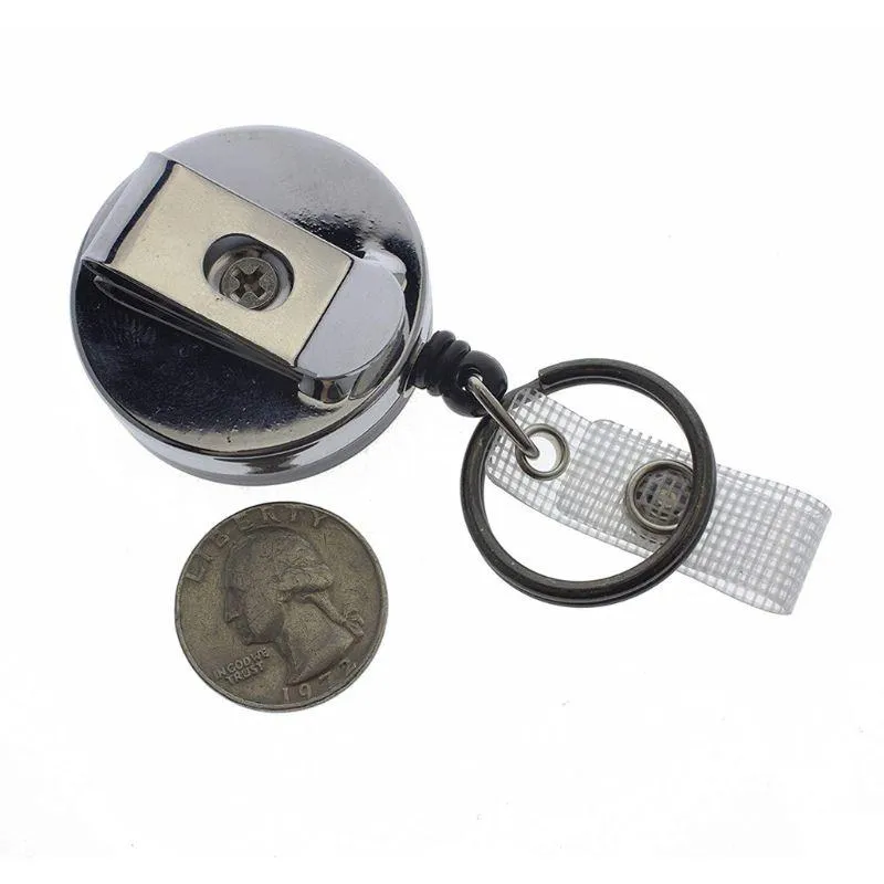 Keychains 4 조각 개폐식 배지 홀더 ID Heavy Duty 릴 Keychain ring clip을위한 Keychain ring clip 278Q
