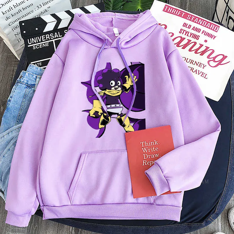 Harajuku Anime My Hero Academia Kawaii Mineta Minoru Hoodies Sweatshirt Mannen Vrouwen Grappige Manga Winter Casual Hoody Pullover Top G1019