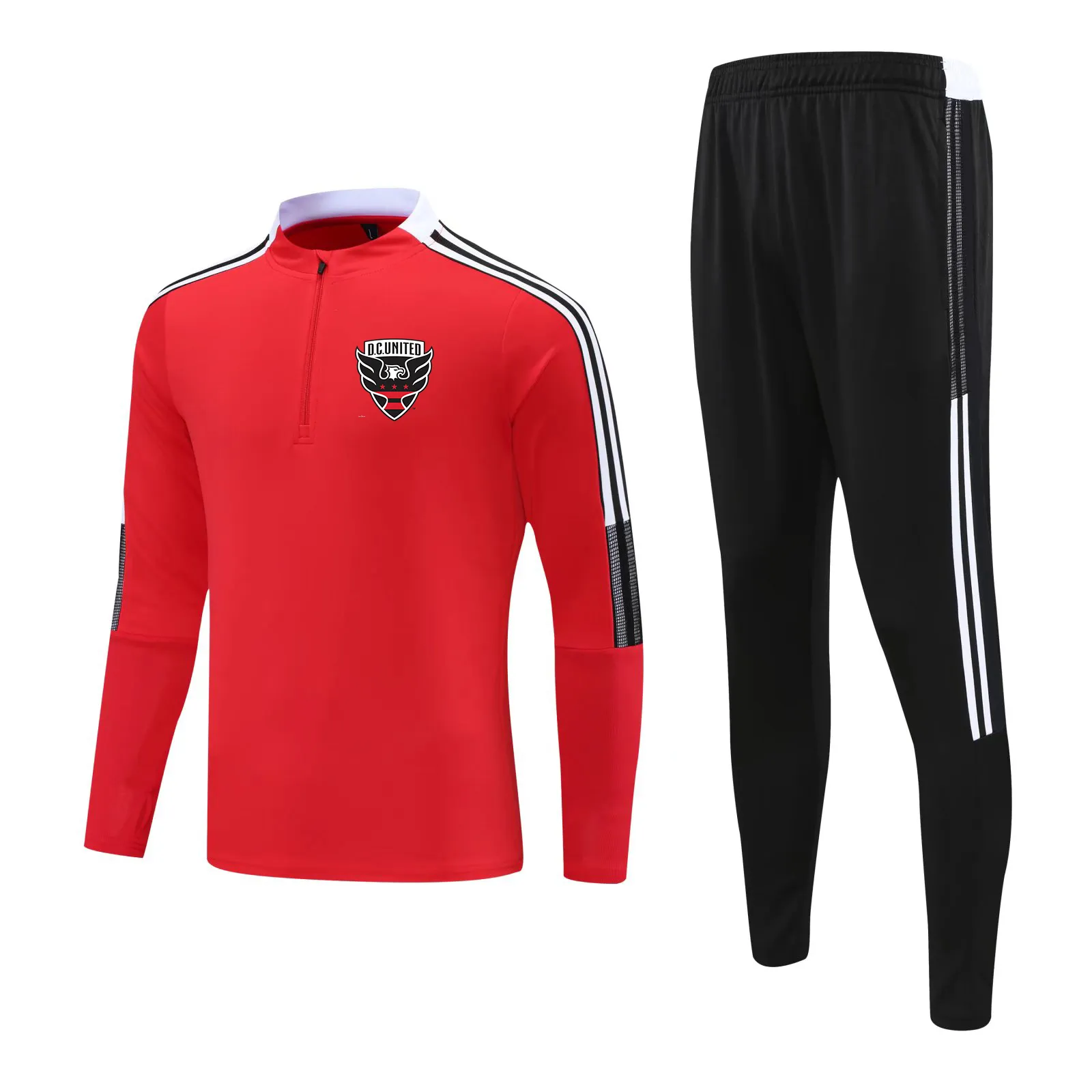 DC United Soccer Adult Tracksuit Training Suit Football Jacket Kit Track passar Kids Running Set Logo Customize266i