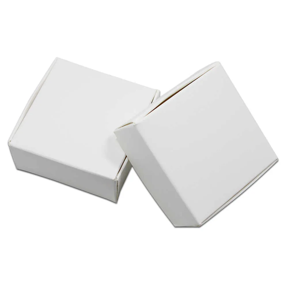 50st Craft Kraft Paper Box Förpackning Box Bröllopsfest Små present Godis Smycken Paketlådor för handgjord tvål Storage Wrap 211014