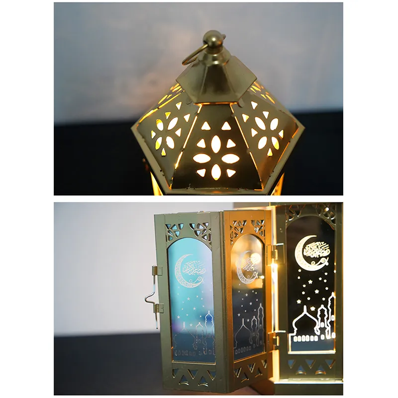 Ramadan Lamp Eid Mubarak Party LED LANTERS HANDING 1428CM LUMIÈRES chaudes de l'islam Décorations d'événements musulmans8503606