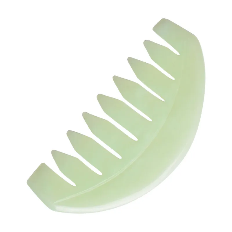 Jade Massage Comb Head Massager Hair Brush Gua Sha Board Stone Body Brushs Scalp Massaging Meridian Treatment5569794