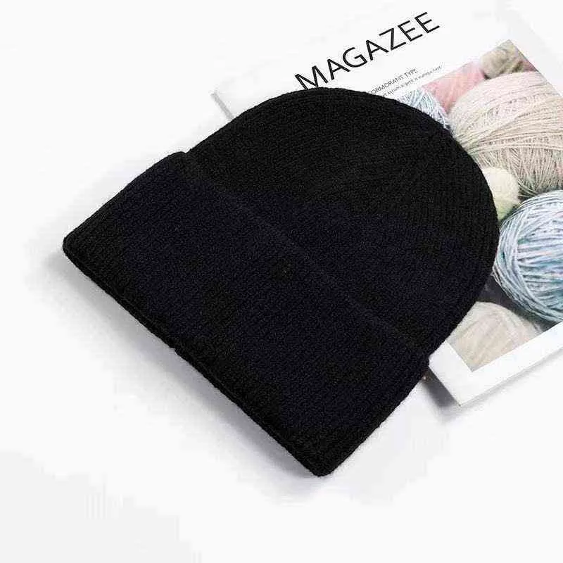 VISROVER solid color acrylic beanies winter hat for woman matched Autumn Warm skullies wholesale 211229