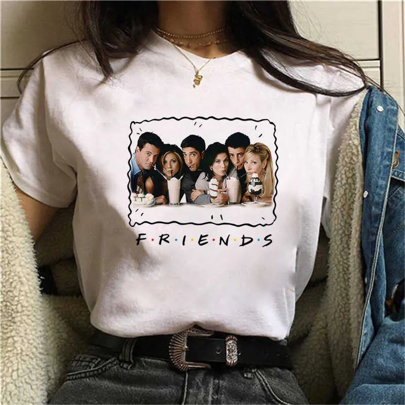 Old Friends Tv Show Tshirt Femmes T-shirts Tops Femme Vêtements Femme T-shirt Harajuku Été 90s Tshirt Streetwear T-shirts X0527