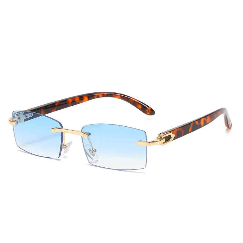 Hochwertige modische Sonnenbrille 10% Rabatt auf Luxusdesignerin neuer Männer- und Frauen -Sonnenbrille 20% Rabatt auf Box Randless Trend Corner Cut Brille Persönlichkeit Gelee Farbe Frauen Frauen