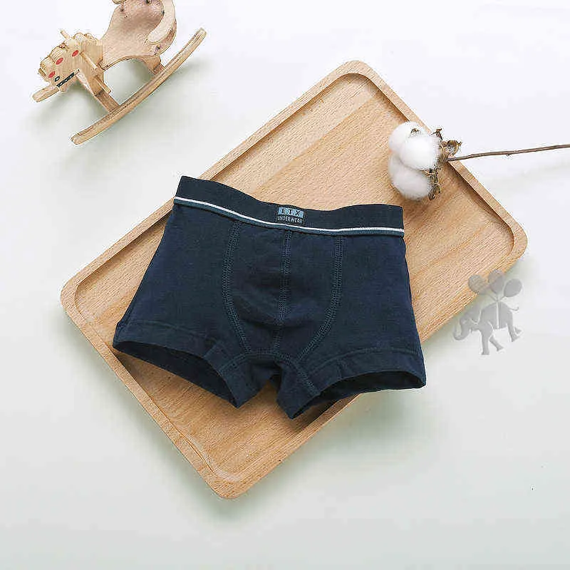 children high quality solid boys cotton boxer shorts panties kids underwear for 2-16 years old teenager 211122