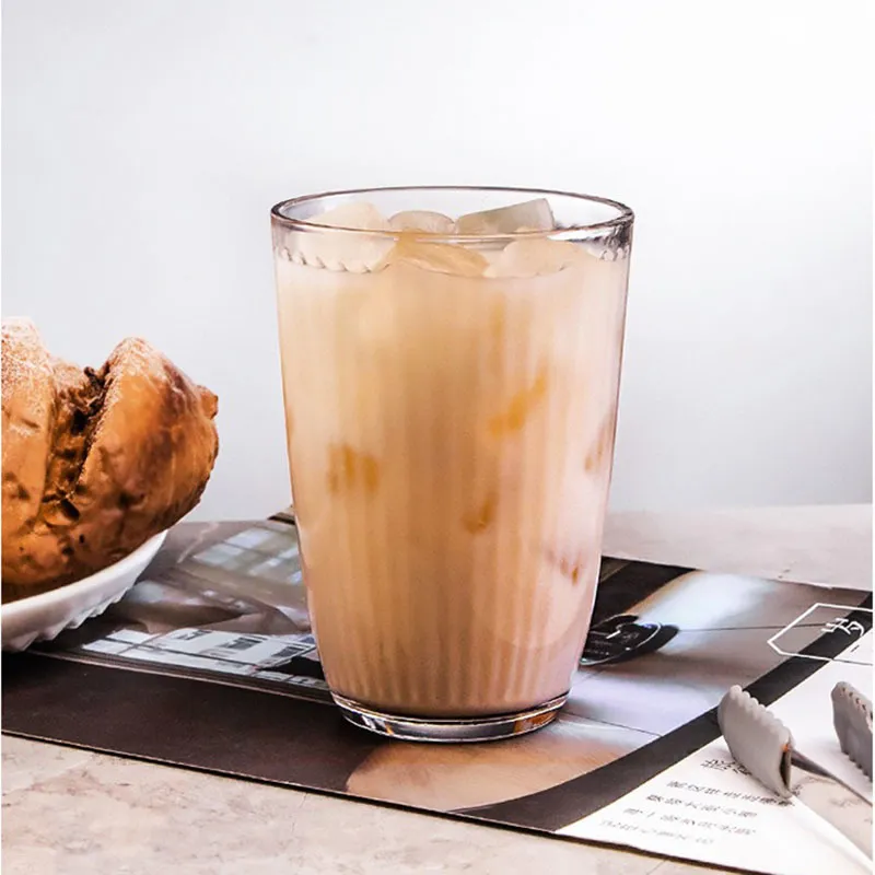 JANKNG Origami Stil Transparent Tee Kaffee Becher Eis Bier Hitzebeständige Glas Tasse Kreative Milch Saft Mugs228U