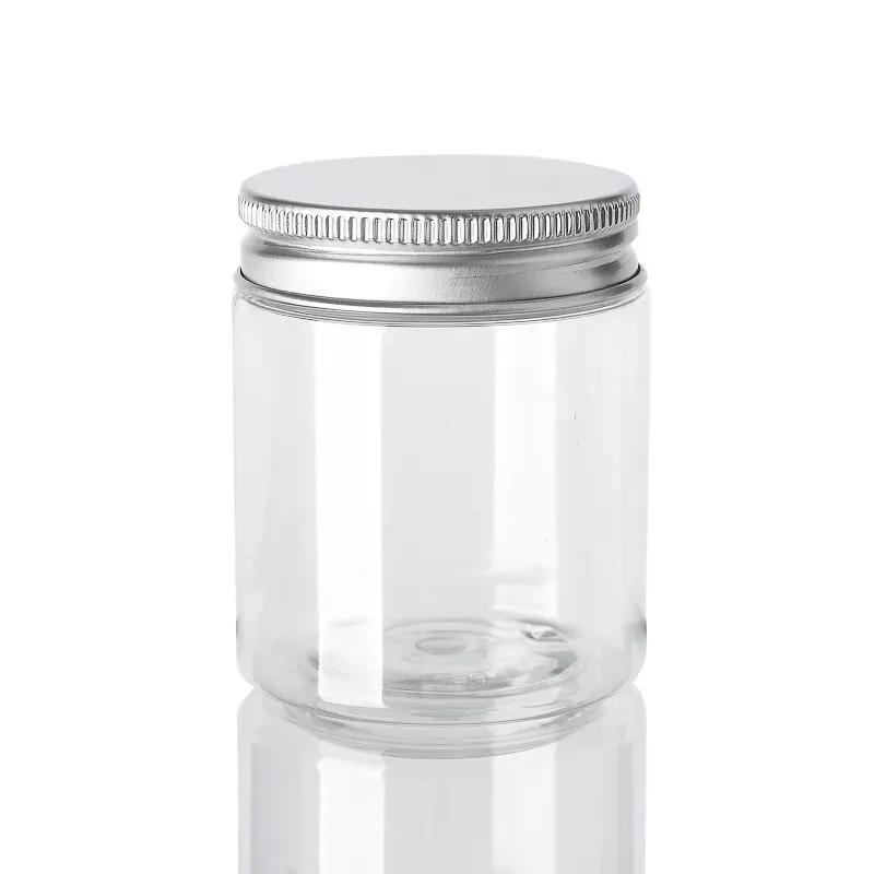 30506080120150ml Storage Jars With Lids Aluminum Round Canister Empty Plastic Cosmetic Jars Food Travel Bottle Pot 220719