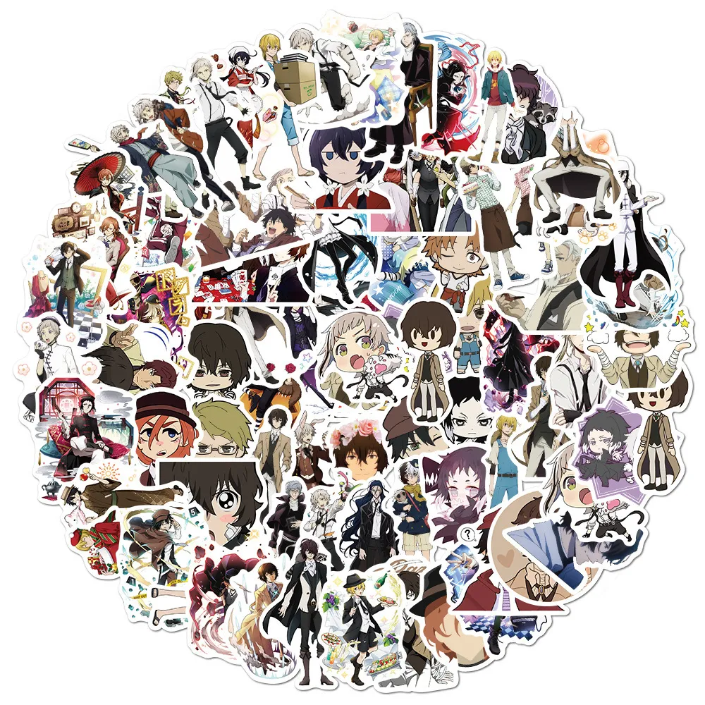 Novo À Prova D 'Água 10/30 / 50/Anime Bungo Stray Cães Adesivos Carro Skate Motocicleta Laptop Telefone Telefone Graffiti Decalque Kid Toy Sticker Adesivo