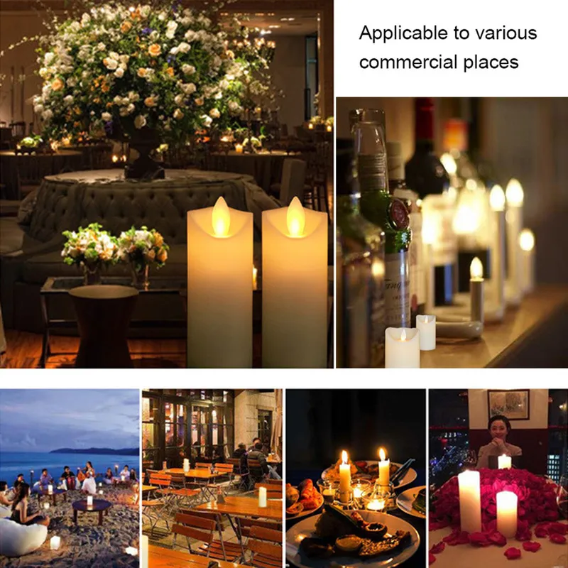 LED Flameless Candles Lights Battery Operated Plastic Pillar Flickering Candle Light for Party Decor 220606