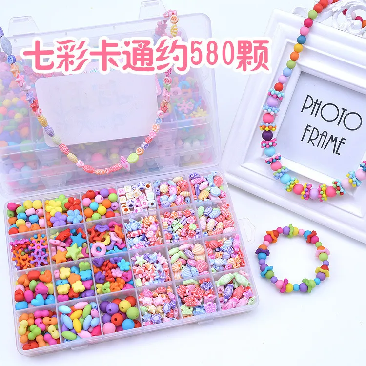 DIY Beads Toys para niños 24 cuadrículas hechas a mano para niños pequeños haciendo rompecabezas Kit de niñas Pulseras 3 5 7 9 11 220428