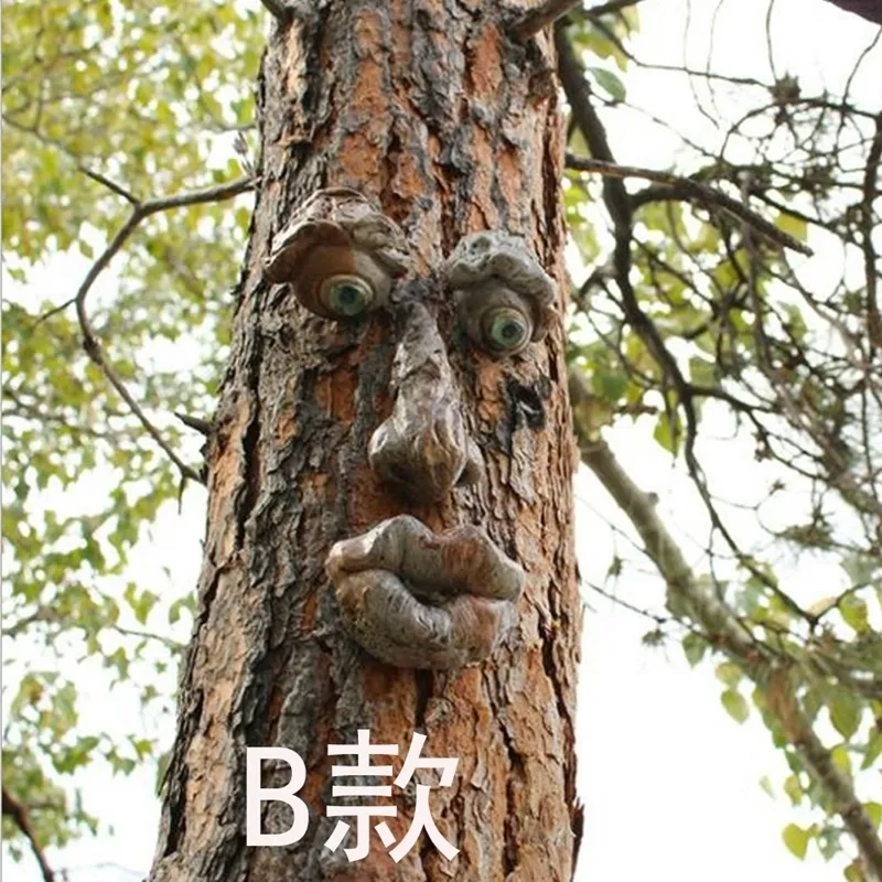 الراتنج شجرة الوجه النباح شبح ميزات الديكور الفصح في الهواء الطلق الدعائم الإبداعية حديقة Jardineria دي 220425