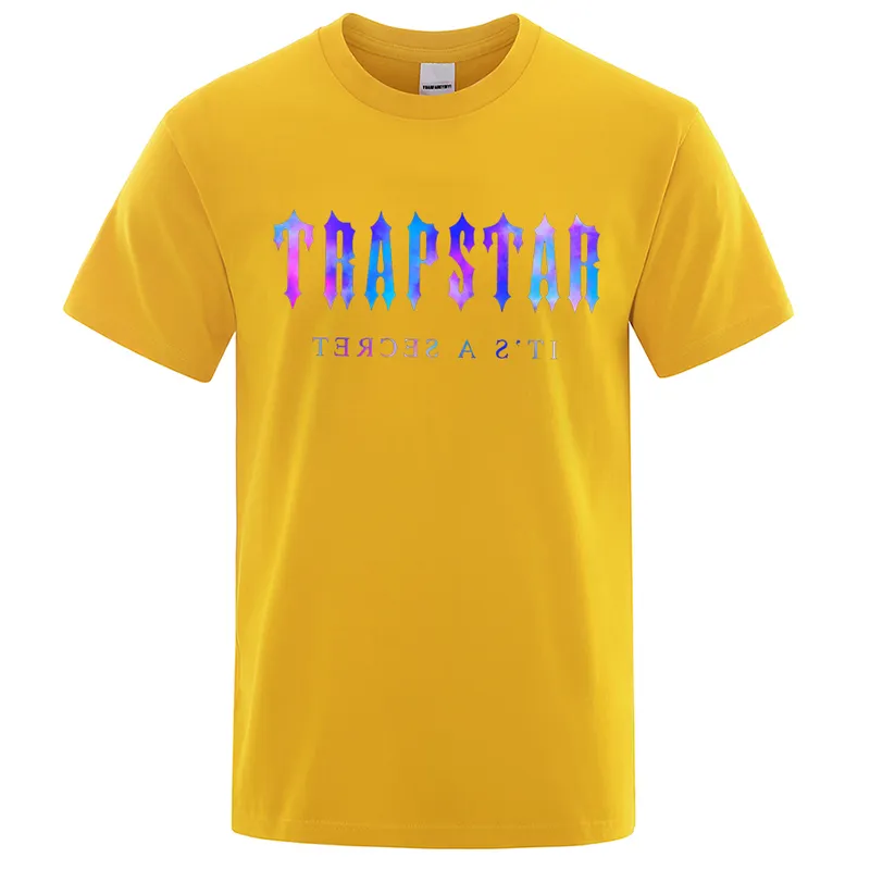 Trapstar London Nebula 인쇄 Tshirts 남성 캐주얼 통기성면 스트리트웨어 여름 소프트 슬리브 대형 Tshirt 220623