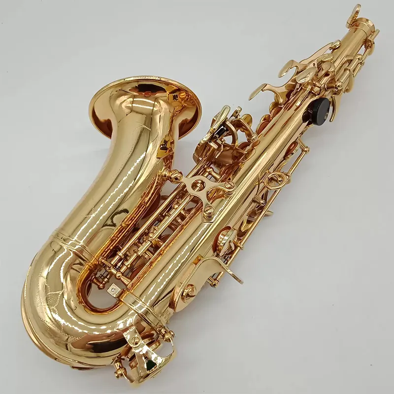 Struttura WO20 originale Modello BB BB Professional Curved Soprano Saxophone Brass Gold Tone di livello professionale Nuovo SAX