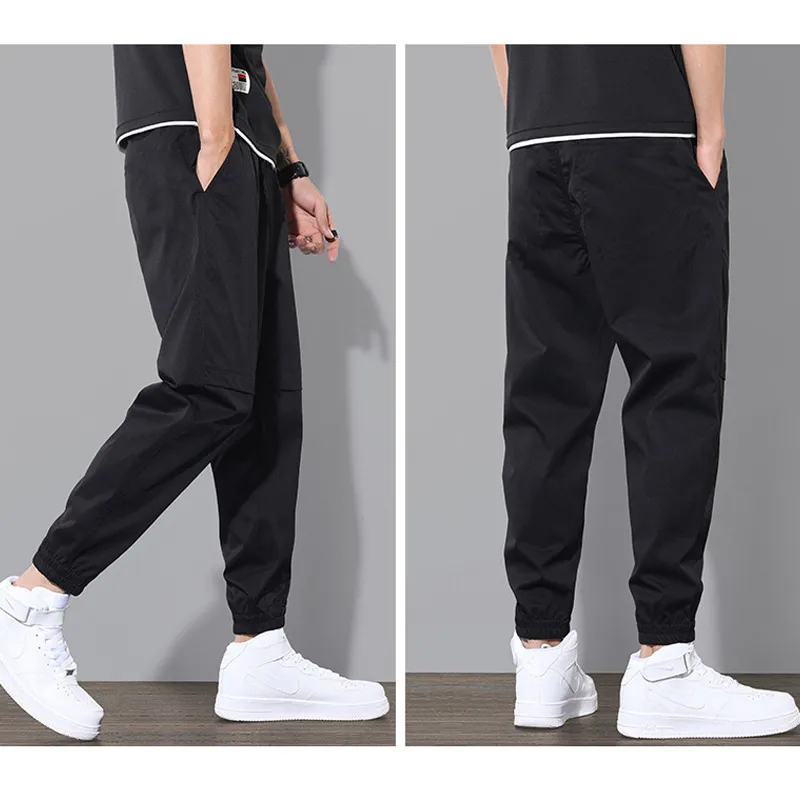 الرجال sweatpants ركض الرجال فضفاض البضائع السراويل جيوب المسار التكتيكية عارضة techwear الذكور السراويل الرياضة الشارع الشهير 220325