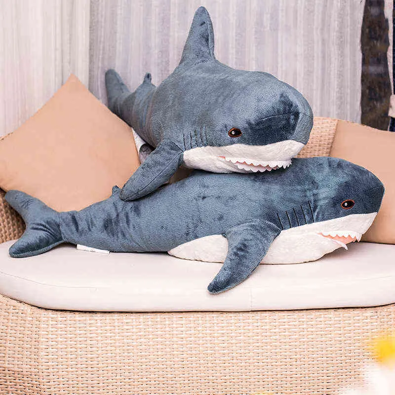 PC CM Tamanho gigante Popular Shark Plush Toy Simulation Dolls cheios de animais macios de animais para crianças J220704