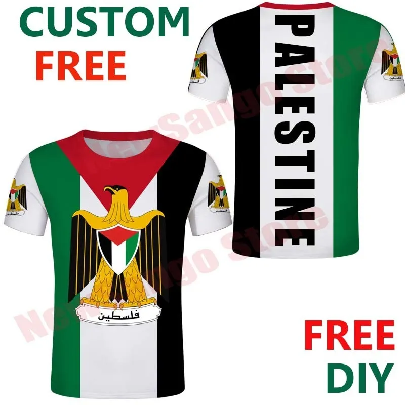 Palestina personalizado tshirt livre diy palaestina camiseta ple nação bandeira emblema camiseta país equipe número roupas 220609