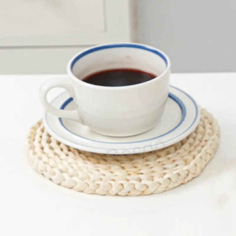 Corn Fur Woven Dining Placemat Coffee Tea Anti-slip Coaster Thicken Heat Resistant Pot Bowl Mat Kitchen Table Decoration BH6371 TYJ