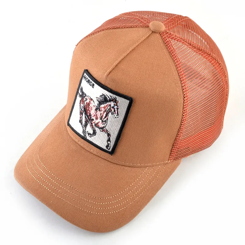Casquettes de baseball à la mode pour hommes et femmes, chapeaux en maille avec patch brodé de cheval, Casquette de camionneur, visière d'été 220318