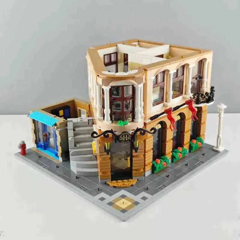 Street View Boutique Hotel Model Moc Modular Building Builds Bricks Action Action