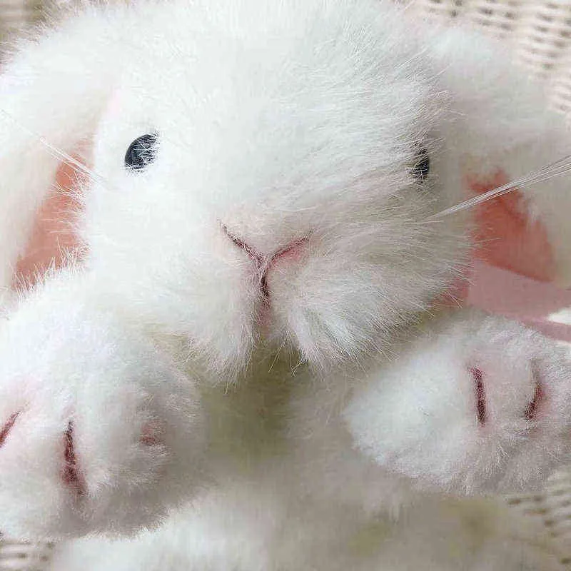 Hohe Qualität Plüsch Kaninchen Spielzeug Kuscheltier Hase Simulation Lebensechte Babypuppen Für kinder wohnkultur J220704