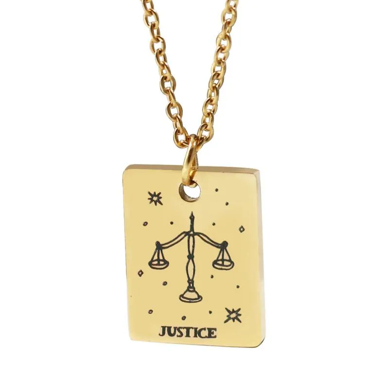 Hanger kettingen contrelltion tarot ketting voor mannen vrouwen sieraden echt goud kleur roestvrij staal mysterieus veel geluk giftpenda292h