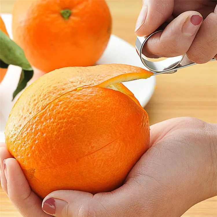 Narzędzie Orange Oferty Łatwe Otwórz pomarańczowy Peeler ze stali nierdzewnej Parerze cytrynowe cytrusowe owocowe skórę do usuwania rozcięcia Peeling Kitchen ZC1256