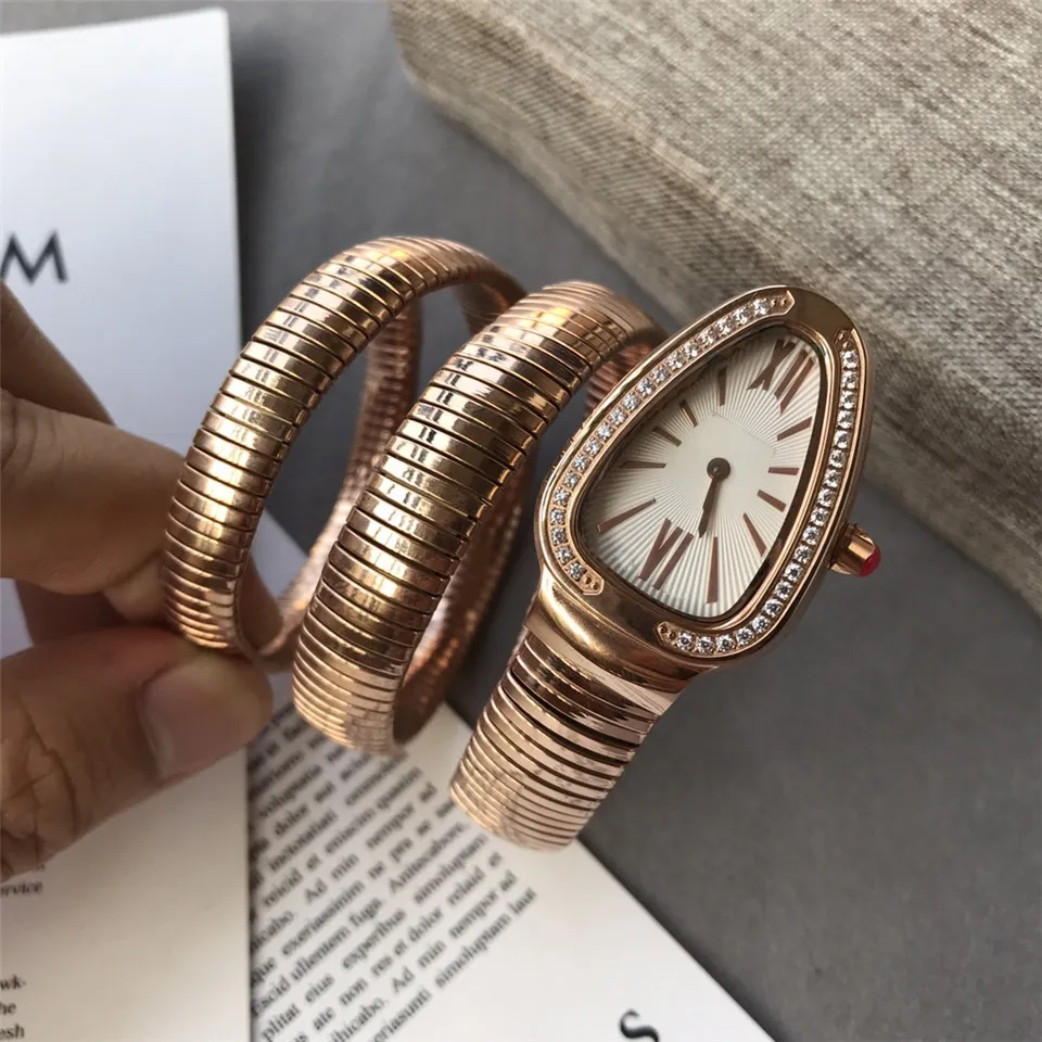 2023 Fashion High Quality Ladies Watch en acier en acier inoxydable Case serpentine 32 mm Mouvement de quartz Women Watch 1968