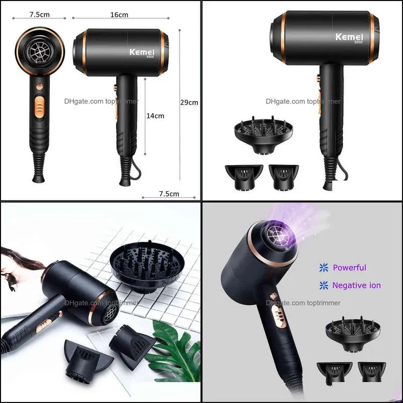 IR DROYSERS CARE STYLING TOOLS Products Professional Dryer Powerf 4000 Wind Power Electric Blow /Cold Air hårtork Inga skador Vattenjoner DS