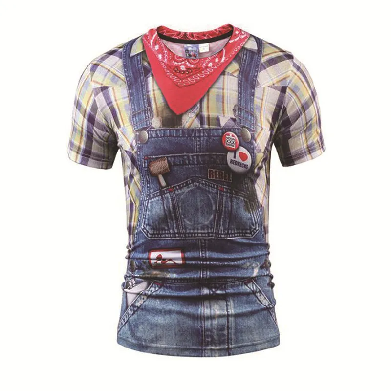 Sommer Kurzarm Streetwear Gefälschte Anzug Weste 3D T shirt Mode Lustige Gefälschte Anzug Smoking Fliege 3D Gedruckt Männer t-shirts 220407