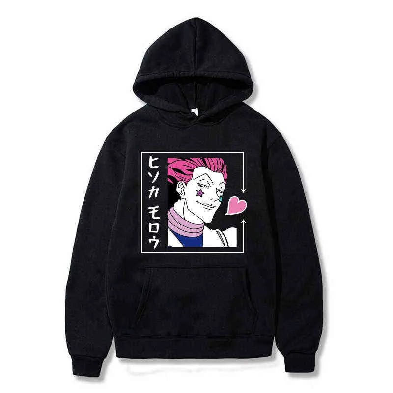 Cute Mens Hoodies Hunter X Hunter Men Women Pullovers Hoodies Sweatshirts Killua Zoldyck Hisoka 90s Anime Hoody Streetwear Tops G220429